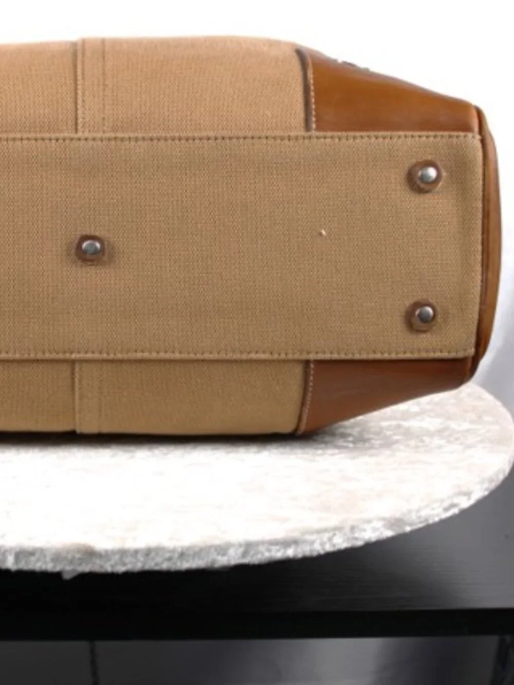 Vintage Coach 5775 Large Canvas Leather Tote Tan Brown Buckle Shoulder Bag
